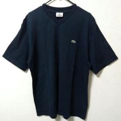 Lacoste ネイビー Vネック ビンテージ Tシャツ 5 XL 日本製