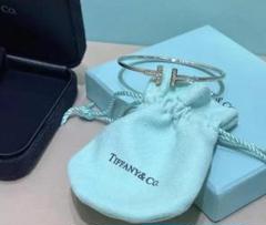 極美品Tiffany & Co.ダブルTダイヤブレスレットです