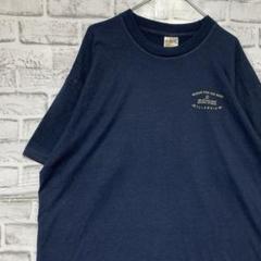 USA製90sヴィンテージTシャツ！シングルステッチ　ネイビー半袖古着XL715