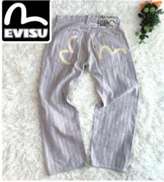 超希少✨新 恵美寿神頭 エヴィス LOT 2007 ヘリンボーンデニムパンツ EVISU Lot 2007 新恵美寿神頭 デニムパンツ 30×35