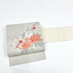 名古屋帯 鯉 金彩 猩々茶色 塩瀬 PO-3076
