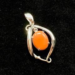 157遺品整理品 ペンダントトップ silver刻印あり 瑪瑙？ 珊瑚