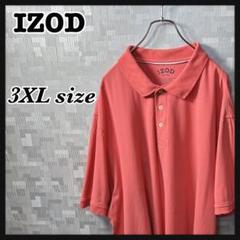 IZOD 無地 ピンク ポロシャツ メンズ 3XL ビッグサイズ US 古着