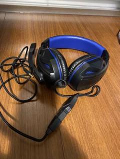 有線オーバーイヤーヘッドセット 黒と青 中古品