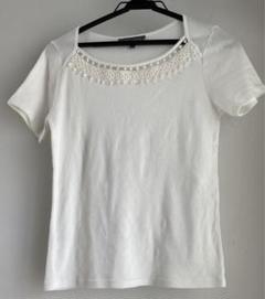 美品LAURA ASHLEY ローラアシュレイ　白レースTシャツカットソー　S
