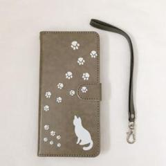 Xperia 10 III (マーク3) 手帳型 ケース 猫 グレー