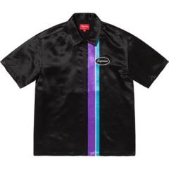 Supreme サテンシャツ ブラック 半袖シャツ Lサイズ