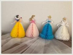 ドレス当て ウェディング ハニカムカード 立体 ディズニー プリンセス