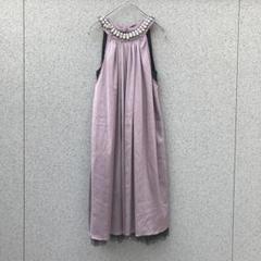 2378【ビジュードレス】9AR♡パーティードレス ノースリーブ サテン風