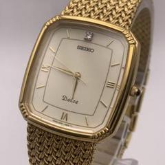 稼働 SEIKO Dolce 腕時計 1Pダイヤ 美品 バングルウォッチ1359 有名な高級ブランド Dolce SEIKO 稼働 腕時計 バングルウォッチ