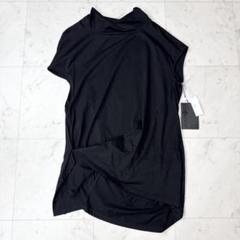 新品 タグ付き 萌 モユル アシンメトリーチュニック ブラック M〜Lサイズ