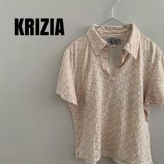 KRIZIA 幾何学模様 半袖シャツ L オレンジ