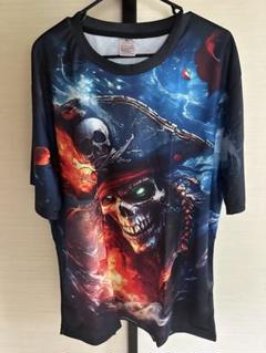 スカルデザイン XL Tシャツ 100%ポリエステル