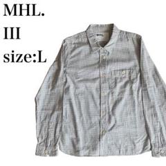 MHL/マーガレットハウエル　格子模様　長袖シャツ　size:L 美品