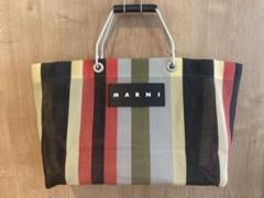 MARNI FLOWER CAFE マルニ　バッグ　イノックスグレー MARNI FLOWER CAFE ストライプ バッグ ミニ マルチグレー トート