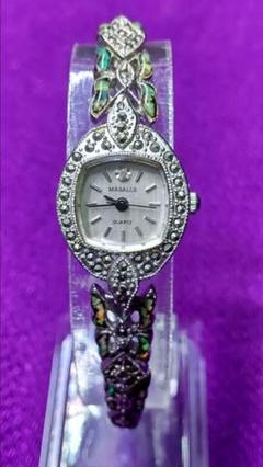 MASALLE マサール 蝶デザインブレス Opal watch 腕時計
