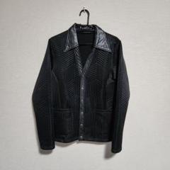5351 POUR LES HOMMES 黒ジャケット レザー襟付き - メルカリ