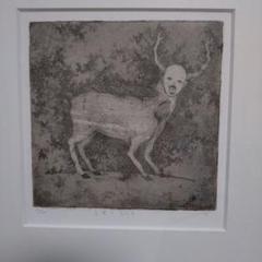 箕輪千絵子　版画　10/60　エッチング　額装　くだん　件 箕輪千絵子 版画 10/60 エッチング 額装 くだん 件 銅版画