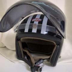 Bob ジェットヘルメット ブラック/ホワイト 57-59cm PSマーク有 バイクヘルメット ヘルメット スモールジェット ブラック
