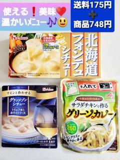 【送175円➕商品748円】グランメゾンシチュ➕フォンデュシチュ➕グリーンカレ