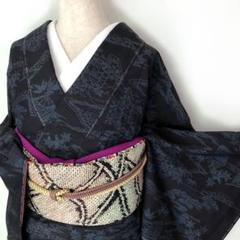 結城紬 100亀甲 正絹小紋着物〜帯セットでも〜