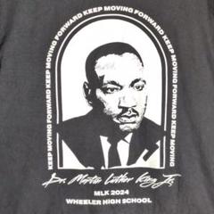 Tシャツ 黒 人物 マーチン・ルーサー・キング 両面プリント Lサイズ