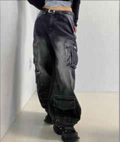 .KOM ブラック カーゴパンツ y2k