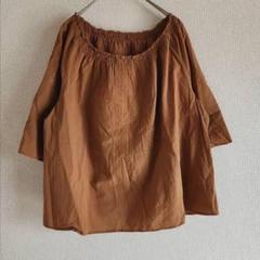 【NEWYORKERBLUE】（M）刺繍入り五分袖ブラウス/チュニックシャツ