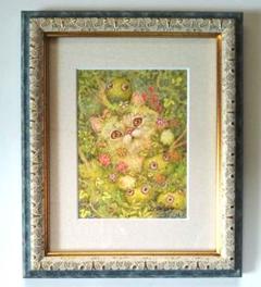 みのっち出品【原画】『ガラクタの森』（チワワ　鳥　猫　絵画　パステル画） みのっち様専用出品【原画】『ガラクタの森』（チワワ 鳥 猫