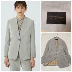 【美品】トゥモローランド コレクション ノーカラージャケット ストレッチ 36 美品】トゥモローランド コレクション ノーカラージャケット