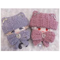 【ピンクセット】にじぱぺっと　ぬい帽子　ぬい服　ネコ耳　ニット帽 10cmぬいのサムネイル