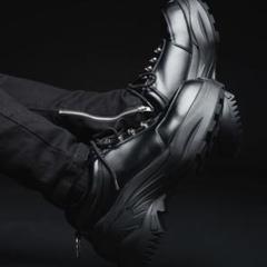 ADRER アドラー ハイソール レザー ヒール ブーツ ブラック メンズ ADRER（アドラー）の「High sole leather heel boots/ハイソール