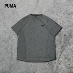 PUMAプーマスポーツTシャツ半袖グレー灰色プリントロゴ古着XL