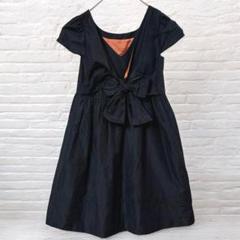 ロペ 美品 ミニフレアワンピース S リボン ブラック お呼ばれ 発表会 日本製