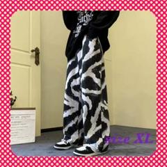 【超人気】デニム ゼブラジーンズ メンズ レディース ユニセックス(XL)