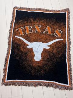 アメリカ製ビンテージラグマットテキサスロングホーンズテキサス大学カレッジチーム texas テキサス大学 カレッジ ビンテージラグマット 希少 ロング