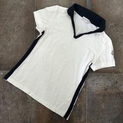 モンクレール　MONCLER　ポロシャツ　刺繍ワッペン　XS　ホワイト　大人気 モンクレール MONCLER ポロシャツ 刺繍ワッペン XS ホワイト