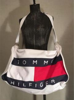 90s TOMMY HILFIGER ドラムバッグ 白