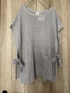 新品★tsuharu by サマンサモスモス★リネン脇リボンベスト★グレー