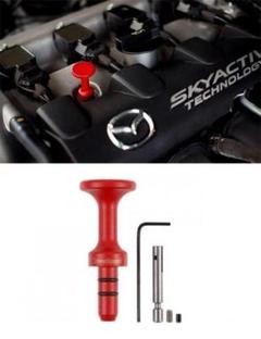 NC ND ロードスター オイルレベルゲージグリップ クロームメッキ 赤文字 Oil Level Gauge Grip | AutoExe マツダ車チューニング