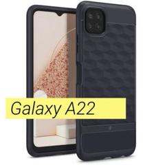 【新品✨】Galaxy A22 スマホケース 耐衝撃 チャコール ネイビー