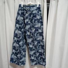 CasperJohn　青系抽象パターン ワイドパンツ