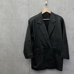 ブランド不明 レザージャケット ブラック フリーサイズ