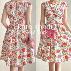 kate spade New York 花柄　ポピー柄　ノースリーブワンピース