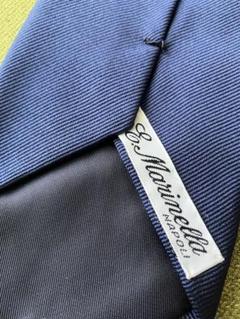 極美品】E. Marinella ネイビーソリッド シルク ネクタイ - メルカリ