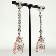 美品　CHANEL シャネル 香水ボトル ロング　ピアス　CCロゴ　ピンク