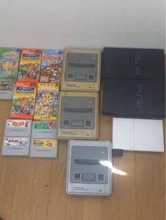スーパーファミコン本体　PS2 白黒　ソフトまとめ売り