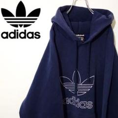 adidas パーカー 80s 万国旗タグ USA製 トレフォイル 刺繍