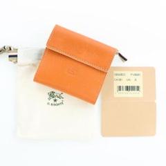 極美品IL BISONTE レザー三つ折り財布ヤキヌメミニ財布コンチョ