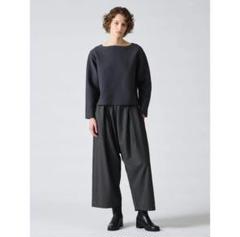 美品 ミズイロインド 24AW ハイウエストワイドパンツ ブラック